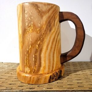 Hand Made AspenWood Mug with Walnut Handle